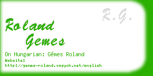 roland gemes business card
