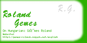 roland gemes business card